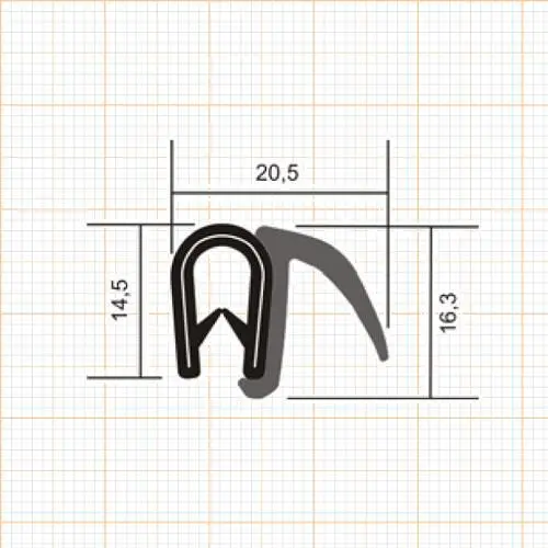 Kantenschutzprofil  | Klemmbereich: 1-4 mm | Farbe: schwarz