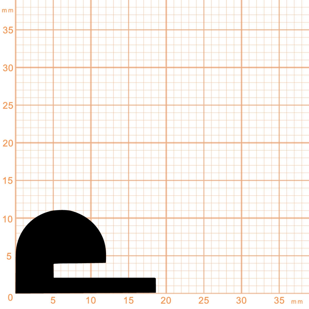 Voll- und Moosgummi-Profile - Kühlschrankdichtung Meterware | Höhe: 11 mm | Farbe: schwarz