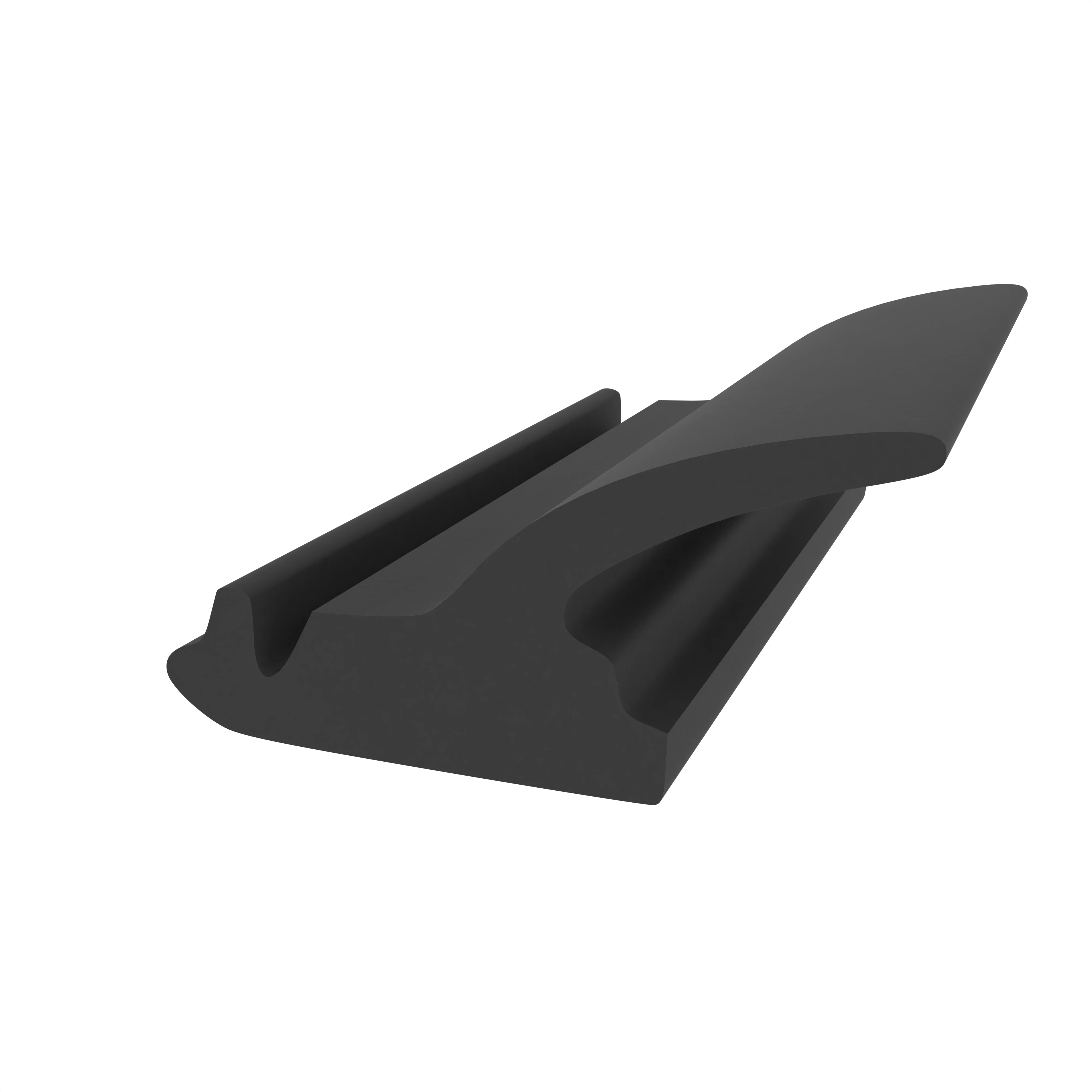 Lippendichtungen - Anschlagdichtung mit Lippe und glattem Fuß | 7 mm Höhe | Farbe: schwarz 