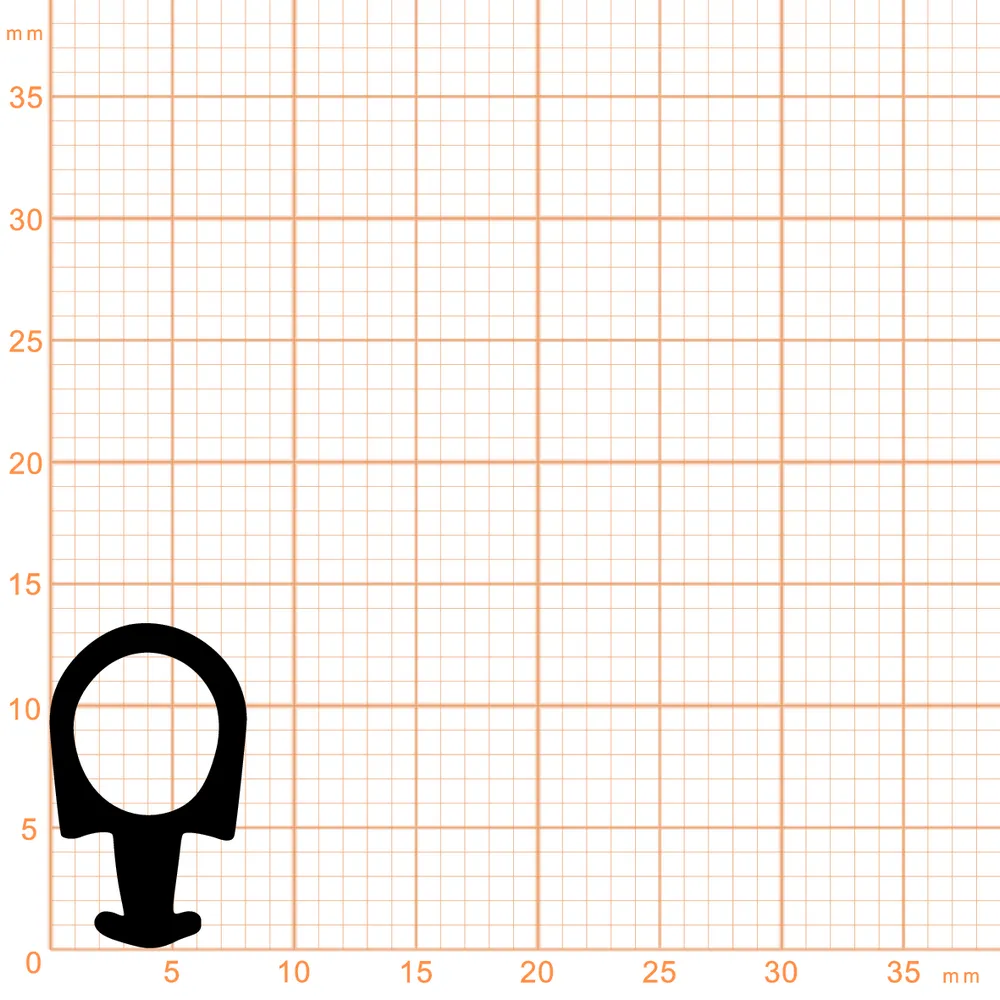 Schlauchdichtungen - Anschlagdichtung mit Schlauch | 13,5 mm Höhe | Farbe: grau