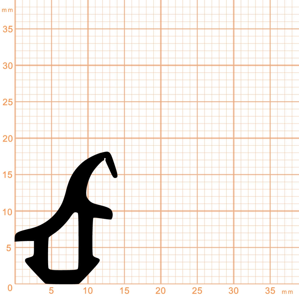 Mitteldichtungen - Mitteldichtung für Metall- und Alufenster | 18 mm Höhe | Farbe: schwarz