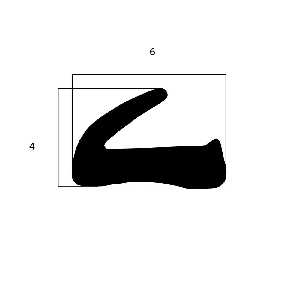 Lippendichtungen - Anschlagdichtung mit Lippe und glattem Fuß | 4 mm Höhe | Farbe: schwarz