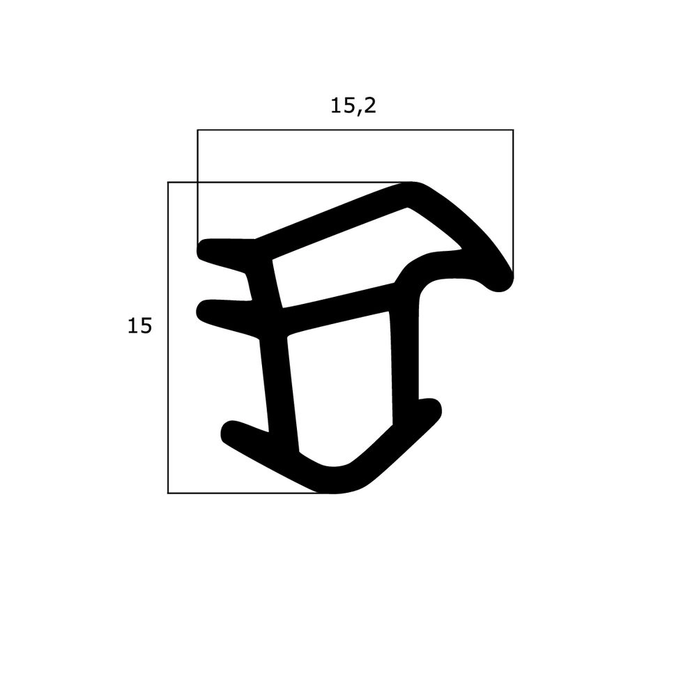 Türrahmen Dichtung - Stahlzargendichtung für Stahlrahmen | 15,2 mm Breite | Farbe: weiß
