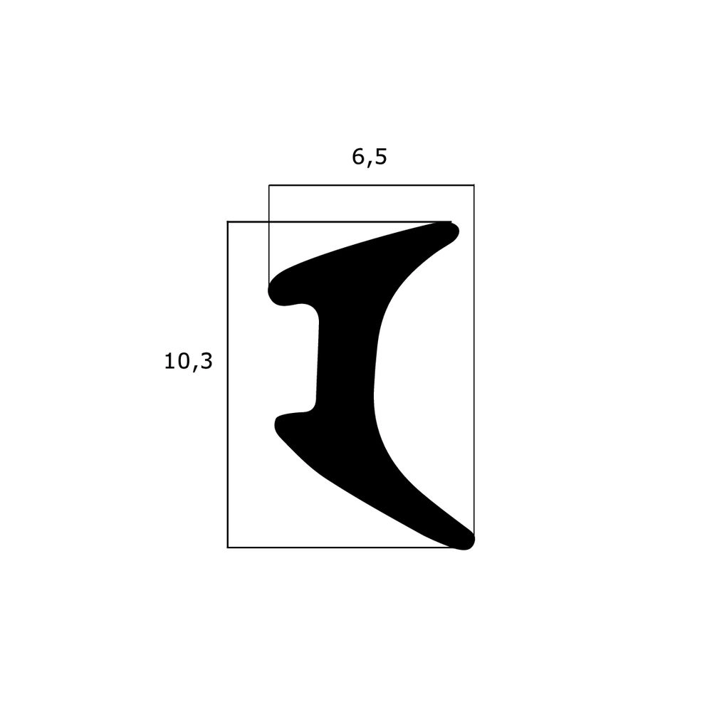 Verglasungsdichtungen - Verglasungsdichtung für Heroal 1887300 Fenster | 10,3 mm Höhe | Farbe: schwarz