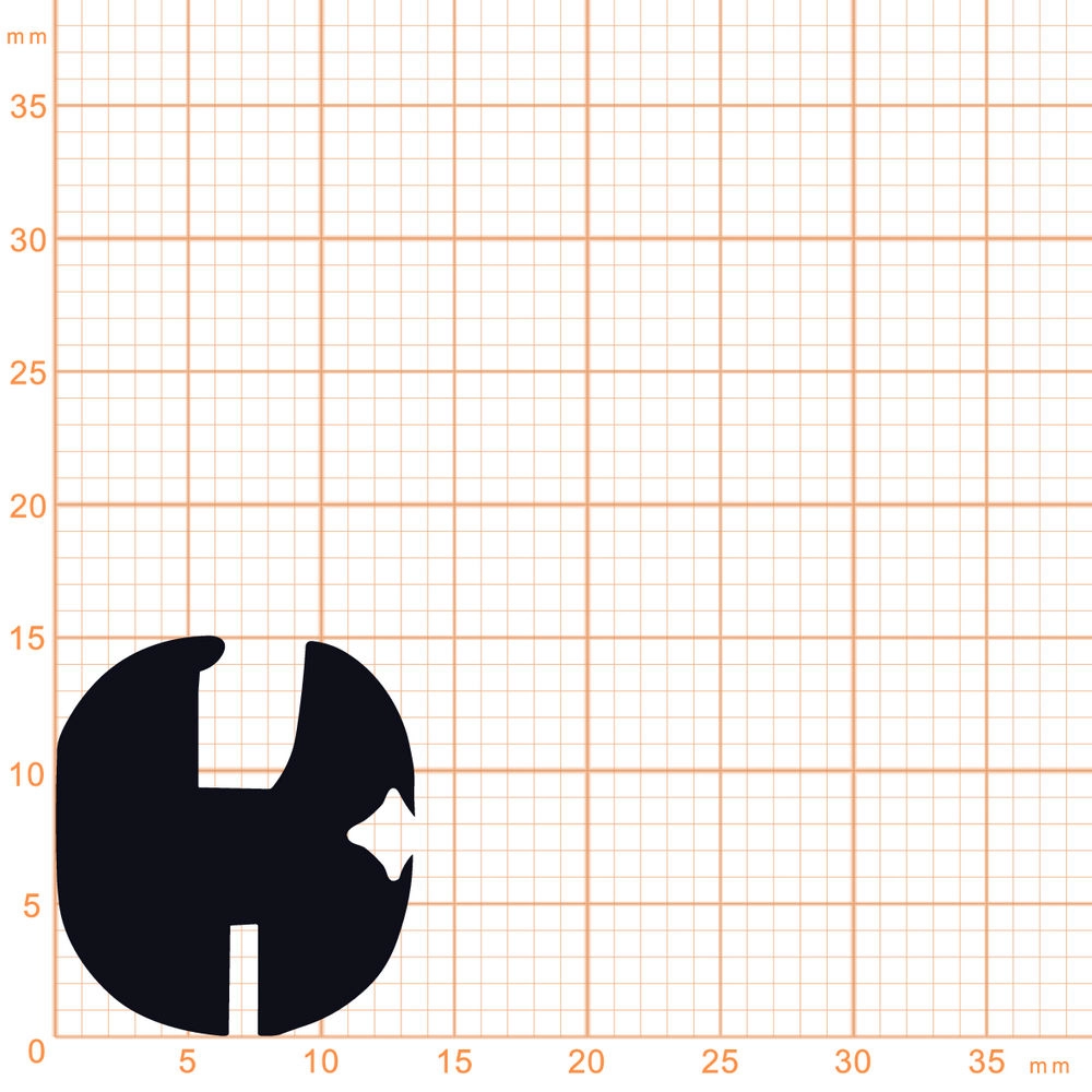Gummiklemm- und Füllerprofile - Glasklemmprofil inkl. Füller | 13,6 mm Höhe | Farbe: schwarz