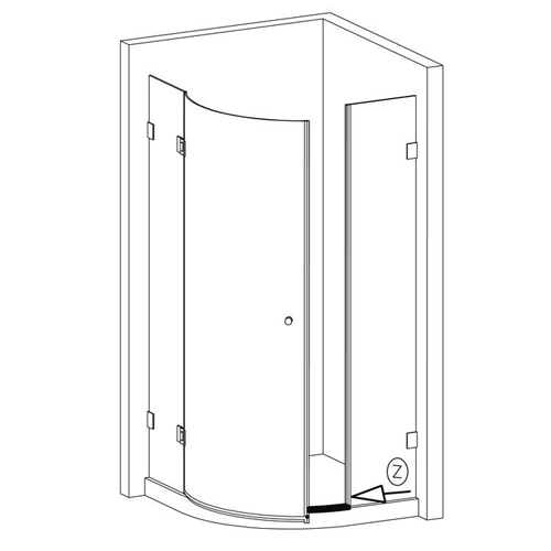 Runddusch-Wasserabweisprofil mit 135° Lippe | 6 - 8 mm Glasstärke | Farbe: transparent