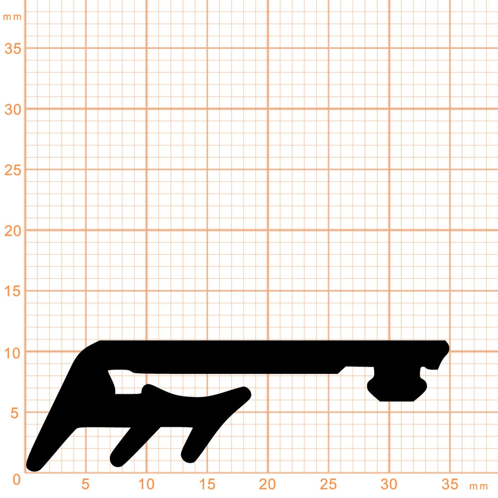 Verglasungsdichtungen - Verglasungsdichtung für Fenster | 35 mm Breite | Farbe: schwarz