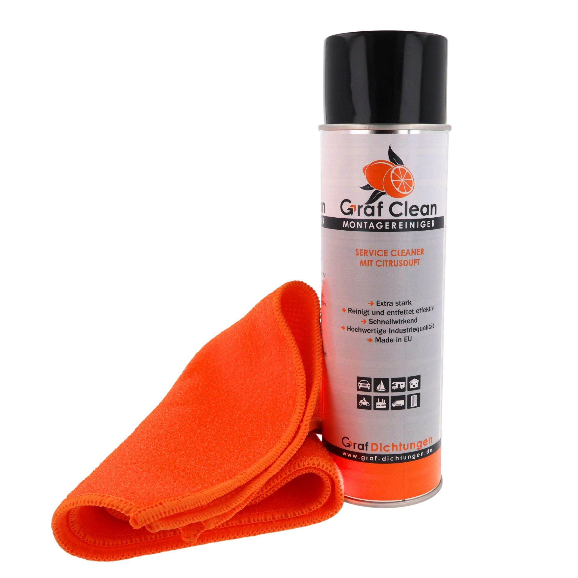 Graf-Clean Montagereiniger + Microfasertuch Bundle