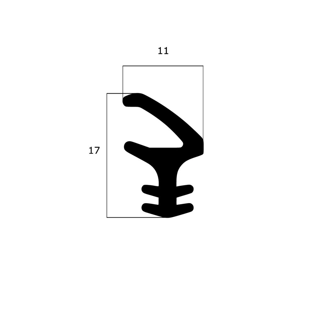 Türrahmen Dichtung - Stahlzargendichtung für Metalltüren | 17 mm Höhe | Farbe: braun