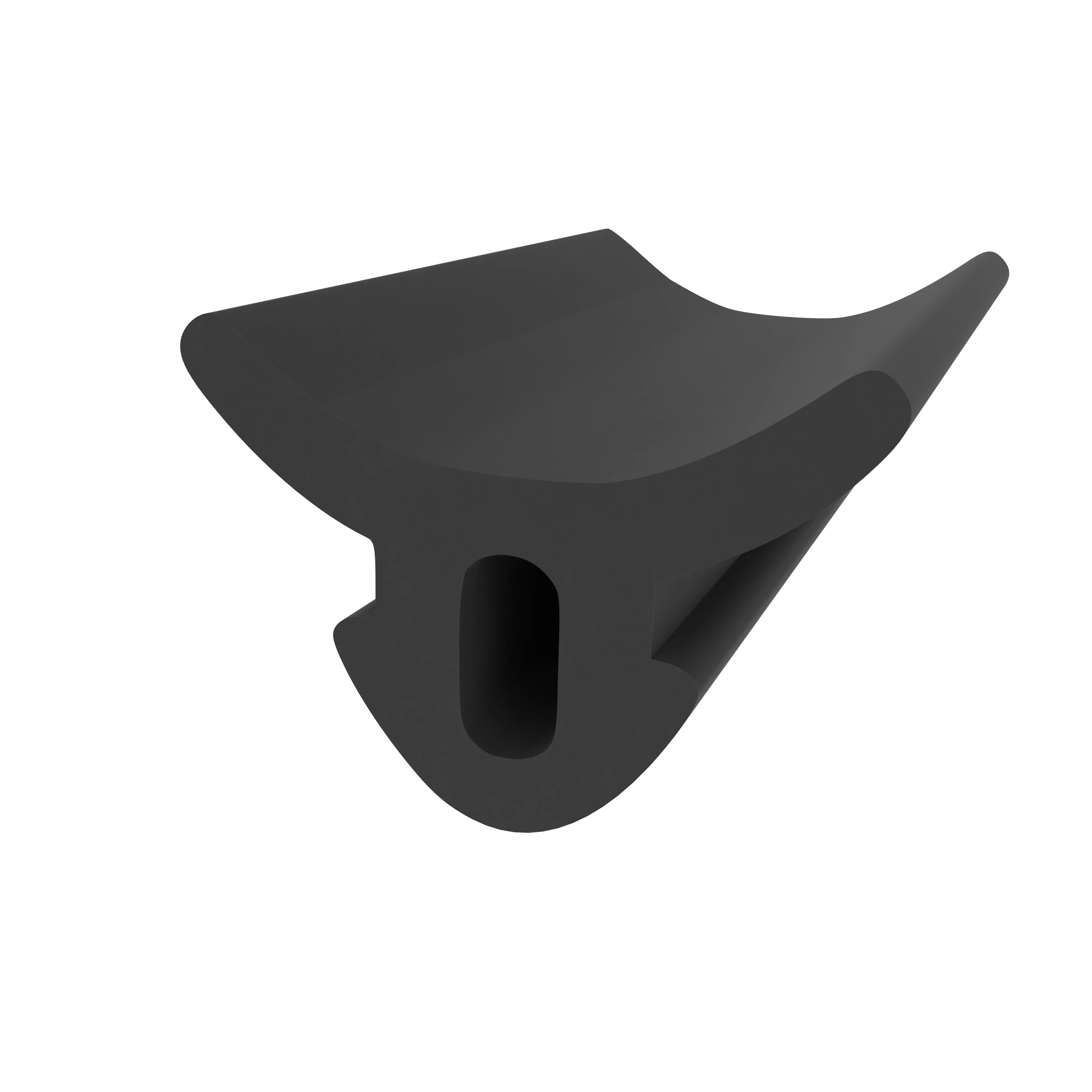 Lippendichtungen - Anschlagdichtung mit Lippe und profiliertem Fuß | 7 mm Höhe | Farbe: schwarz 