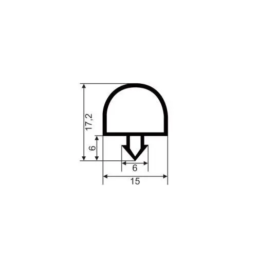 Kühlschrankdichtungsrahmen | 17,2 mm Höhe | Farbe: schwarz