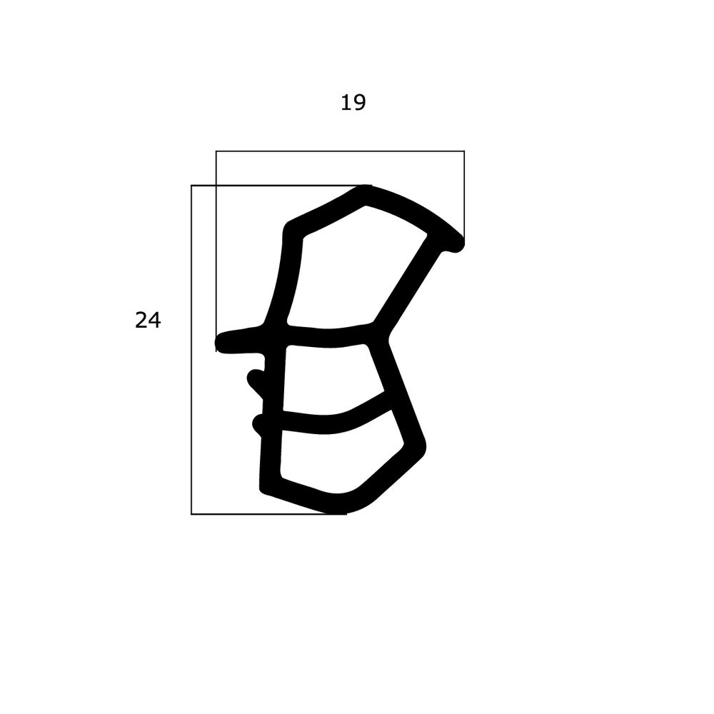 Türrahmen Dichtung - Stahlzargendichtung für Stahlrahmen | 24 mm Höhe | Farbe: weiß