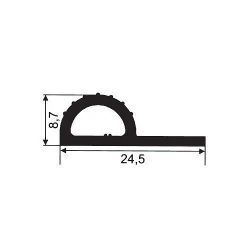 Kühlschrankdichtung Meterware | 8,7 mm Höhe | Farbe: grau