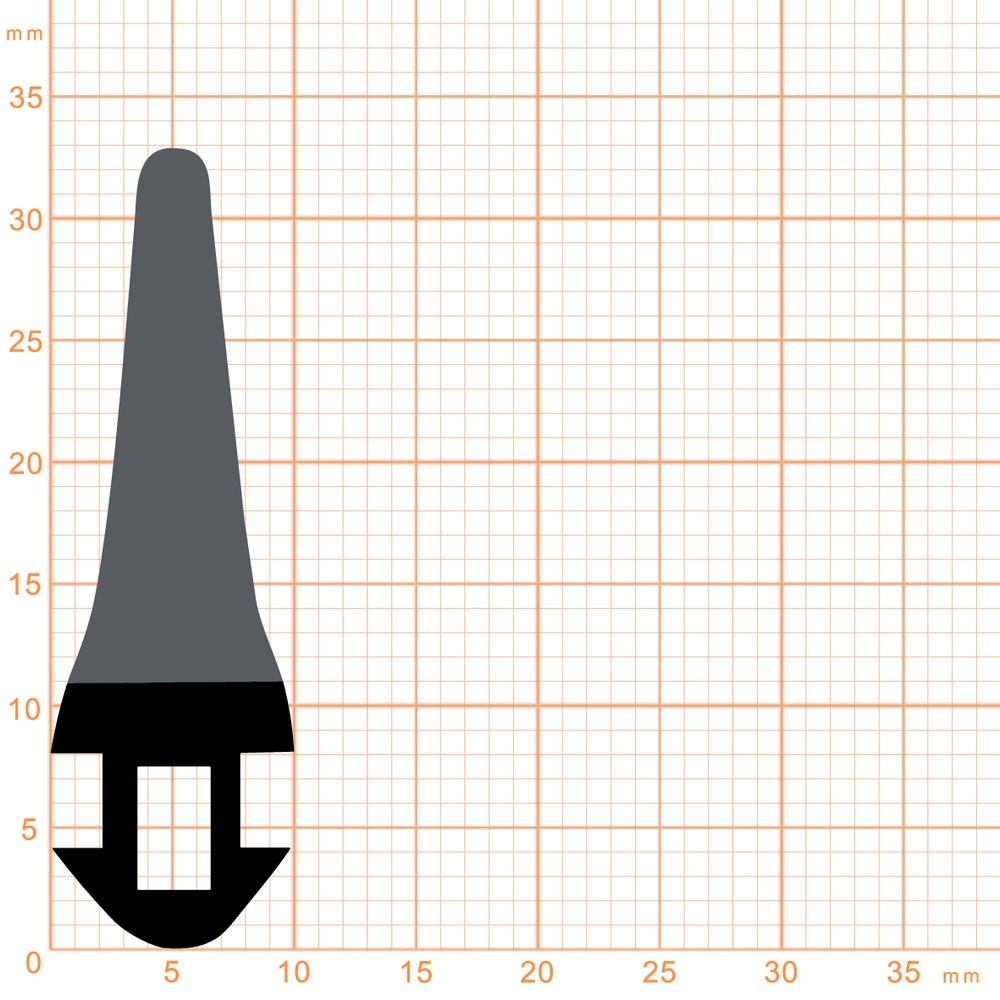 Kühlschrankdichtungen - Kühlschrankdichtung Meterware | Höhe: 33 mm | Farbe: schwarz