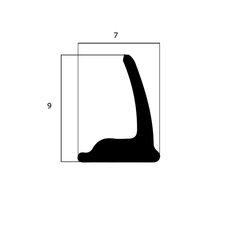 Anschlagdichtung mit Lippe für Schüco Fenster | 9 mm Höhe | Farbe: schwarz