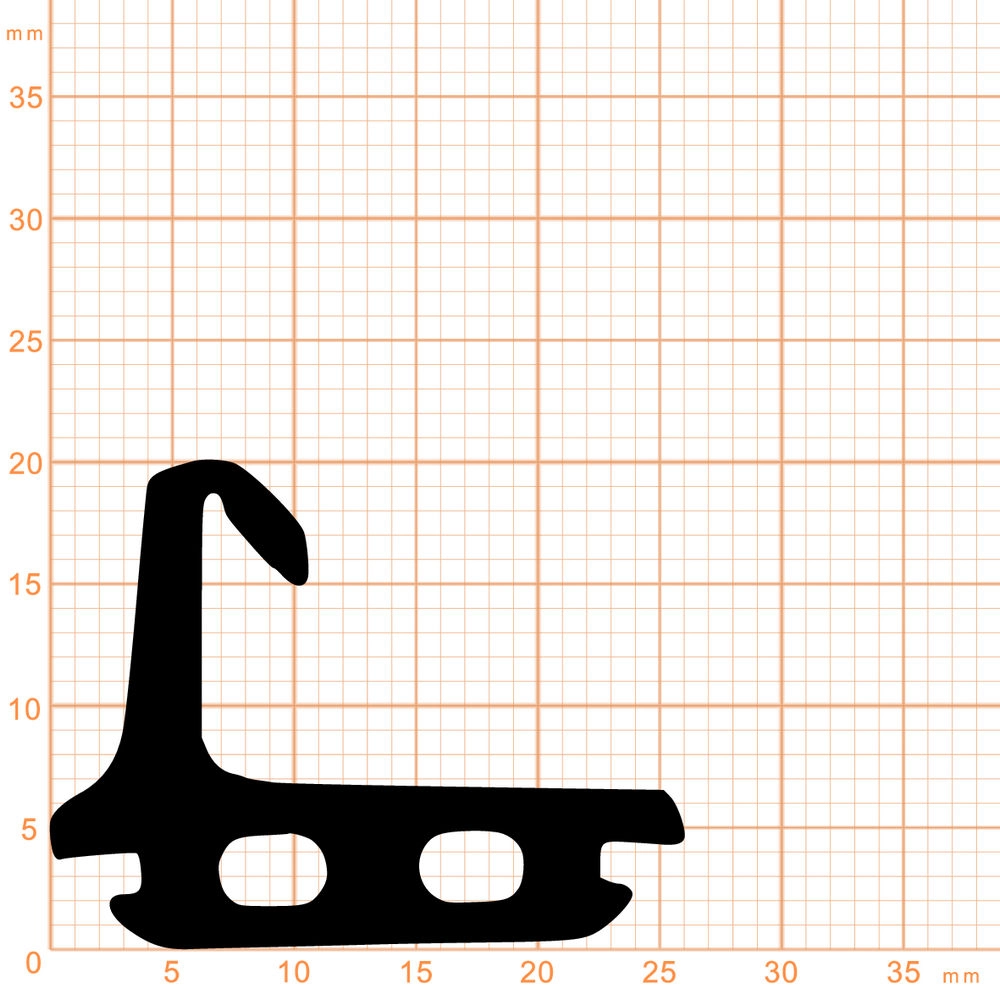 Mitteldichtungen - Mitteldichtung für Metall- und Alufenster | 20 mm Höhe | Farbe: schwarz
