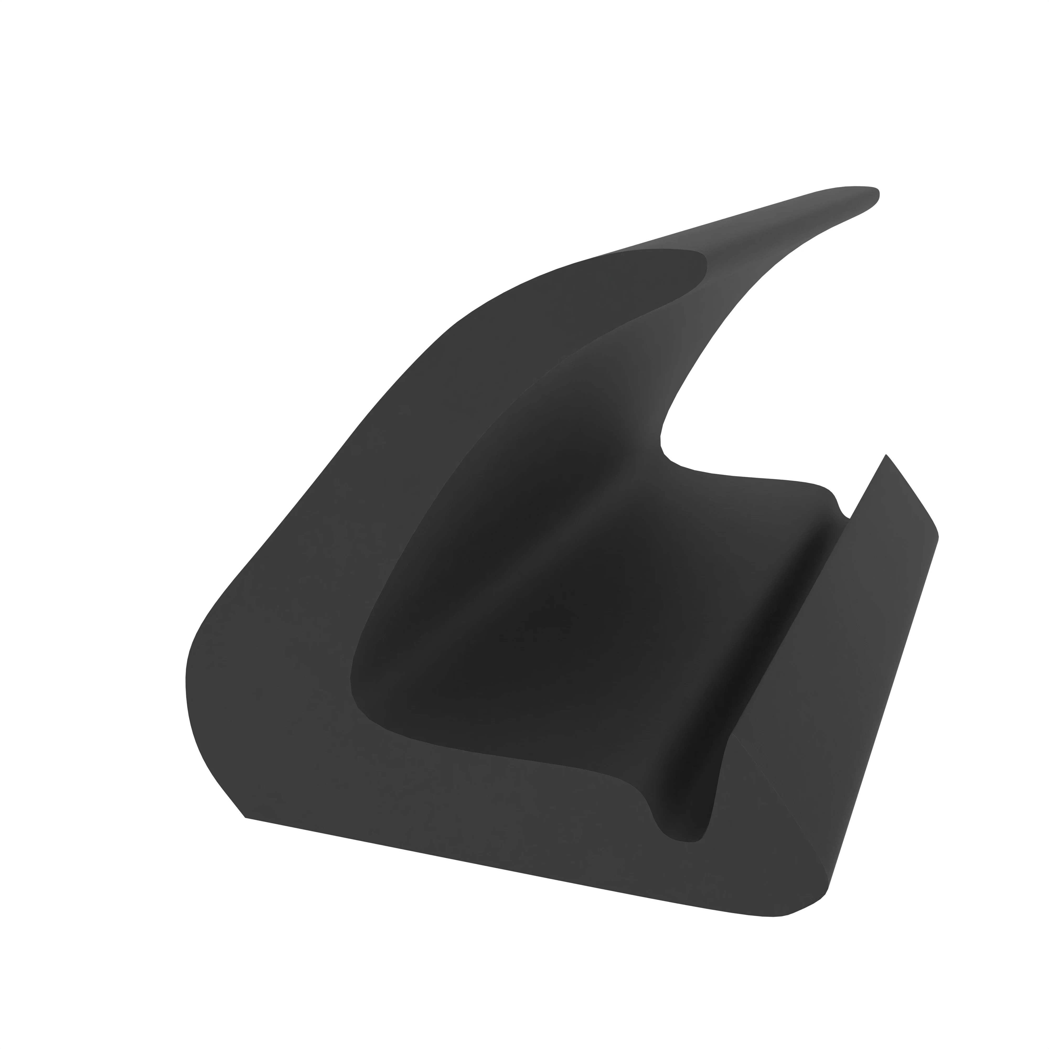 Lippendichtungen - Anschlagdichtung mit Lippe und glattem Fuß | 7,5 mm Höhe | Farbe: schwarz 