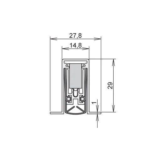 Schall-Ex L-15/30 OS Absenkdichtung für Schallschutztüren | Länge: 708 mm
