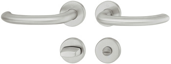 Türdrücker - Türdrücker-Garnitur für WC/Badezimmer | Hoppe Marseille E1138Z/42KV/42KVS | Farbe: silber