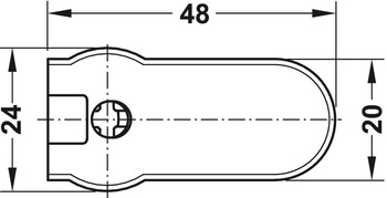 Verbinder & Bodenträger - Verbindergehäuse von Häfele Rafix 20 | Bohrtiefe: 14,02 mm +0,2 mm | Für Holzdicke ab 19 mm
