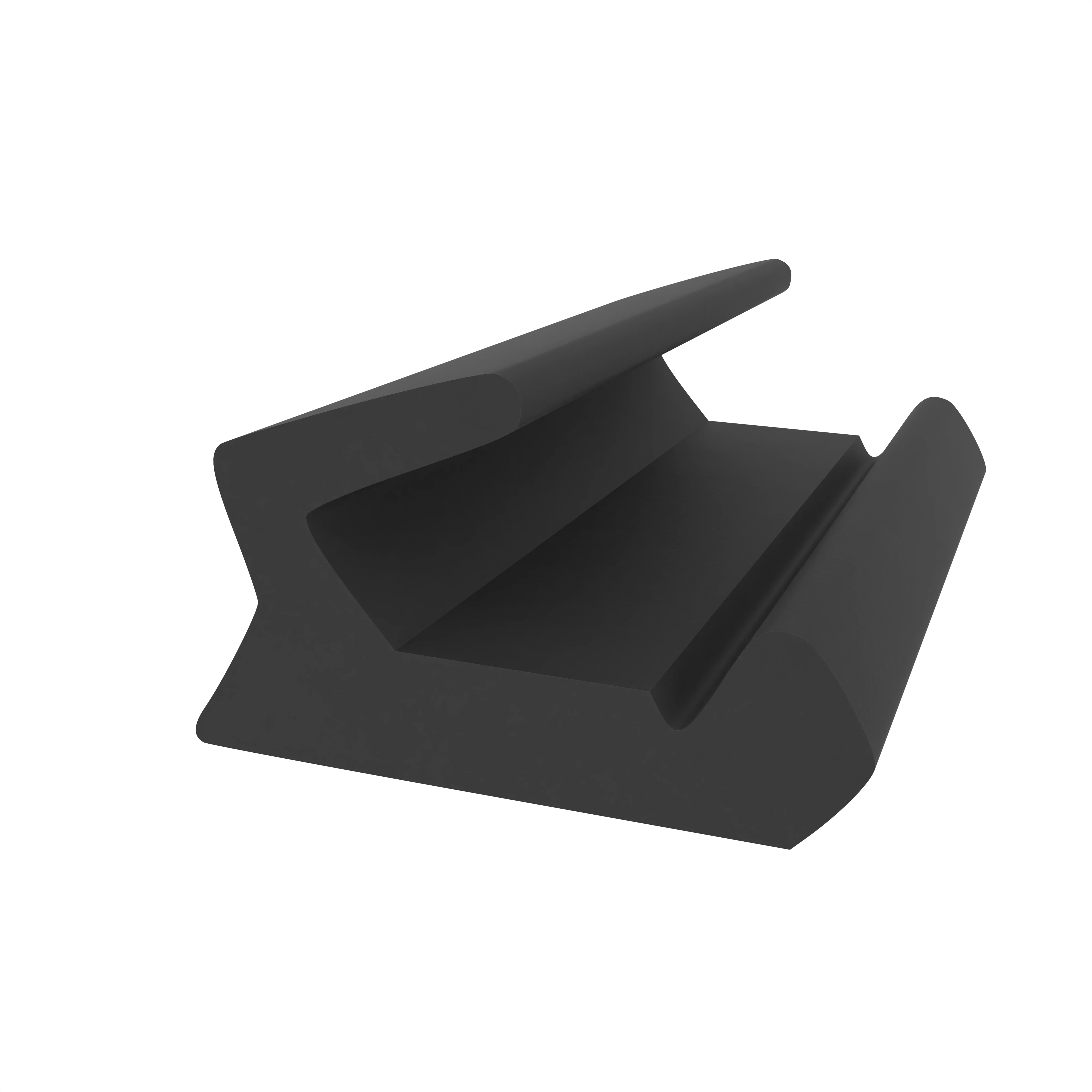 Anschlagdichtung mit Lippe und glattem Fuß | 7 mm Höhe | Farbe: schwarz 