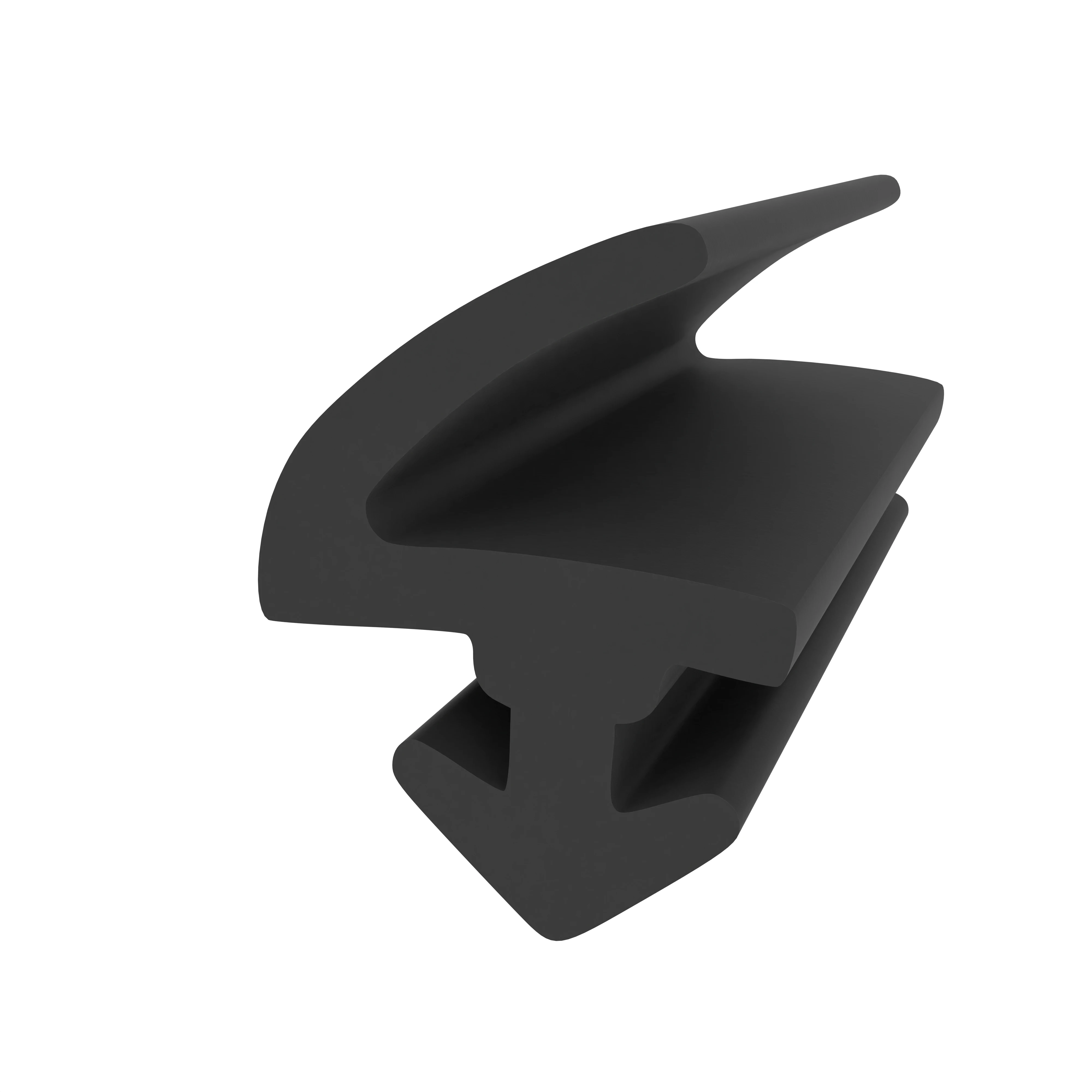 Anschlagdichtung mit Lippe und profiliertem Fuß | 9 mm Breite | Farbe: schwarz Anschlagdichtung mit Lippe und profiliertem Fuß | 9 mm Breite | Farbe: schwarz