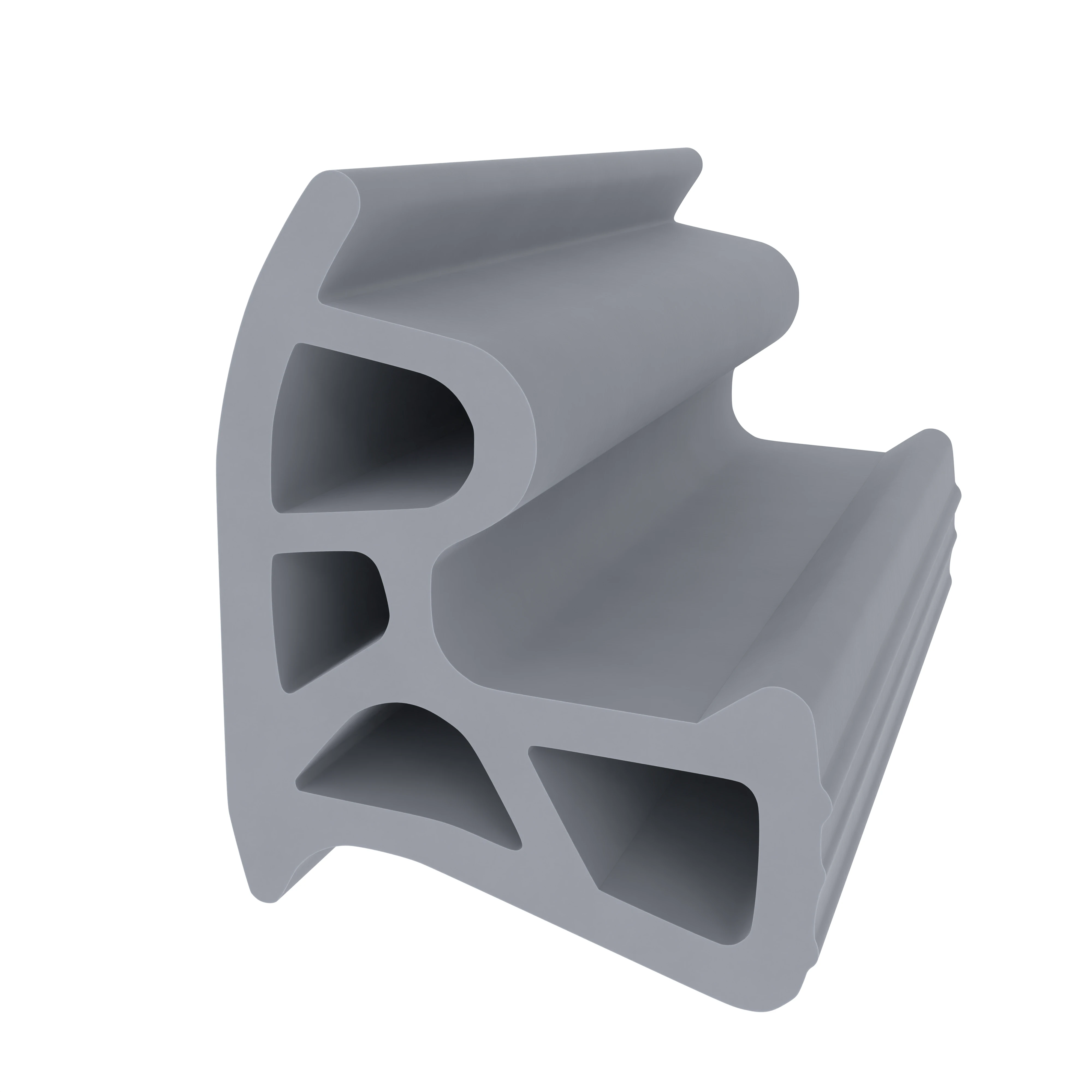 Türrahmen Dichtung - Stahlzargendichtung für seitliche Nut | 14 mm Breite | Farbe: grau