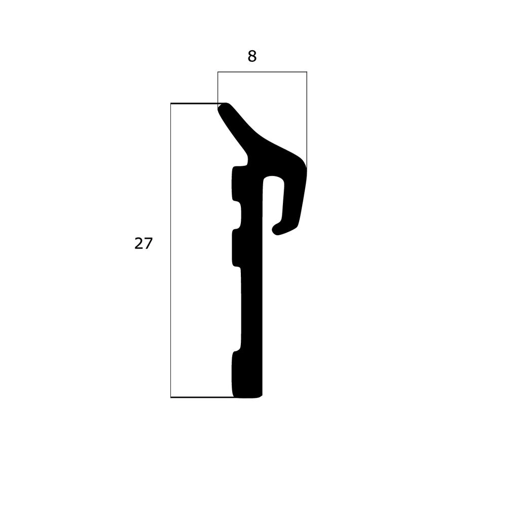 Fensterbankdichtungen - Fensterbankdichtung für Schüco Fenster | Höhe: 27 mm | Farbe: weiß