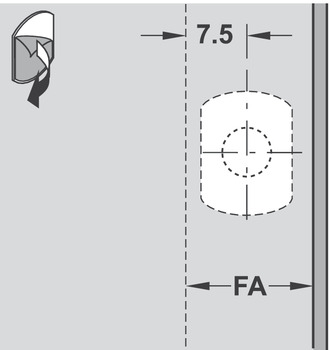 Adapterplatte für Druckschnäpper | Tip-On Langversion | Farbe: seidenweiß