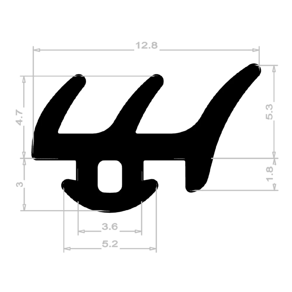 Verglasungsdichtung für Fenster | 11 mm Breite | Farbe: schwarz