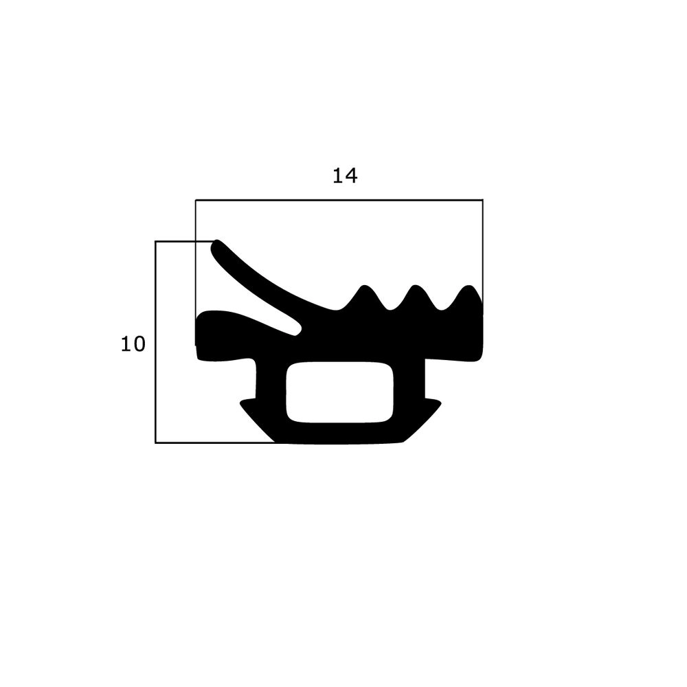 Glasauflage- und Fassadendichtungen - Verglasungsdichtung für Fenster | 14 mm Breite | Farbe: schwarz
