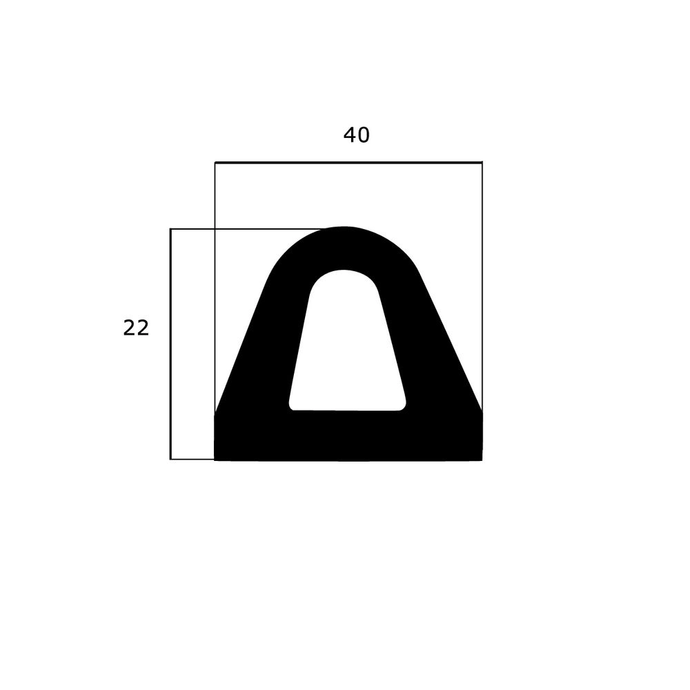 Gummi-Scheuerleisten - D-Fender Rammschutz für Boote | Höhe: 22 mm | Farbe: schwarz