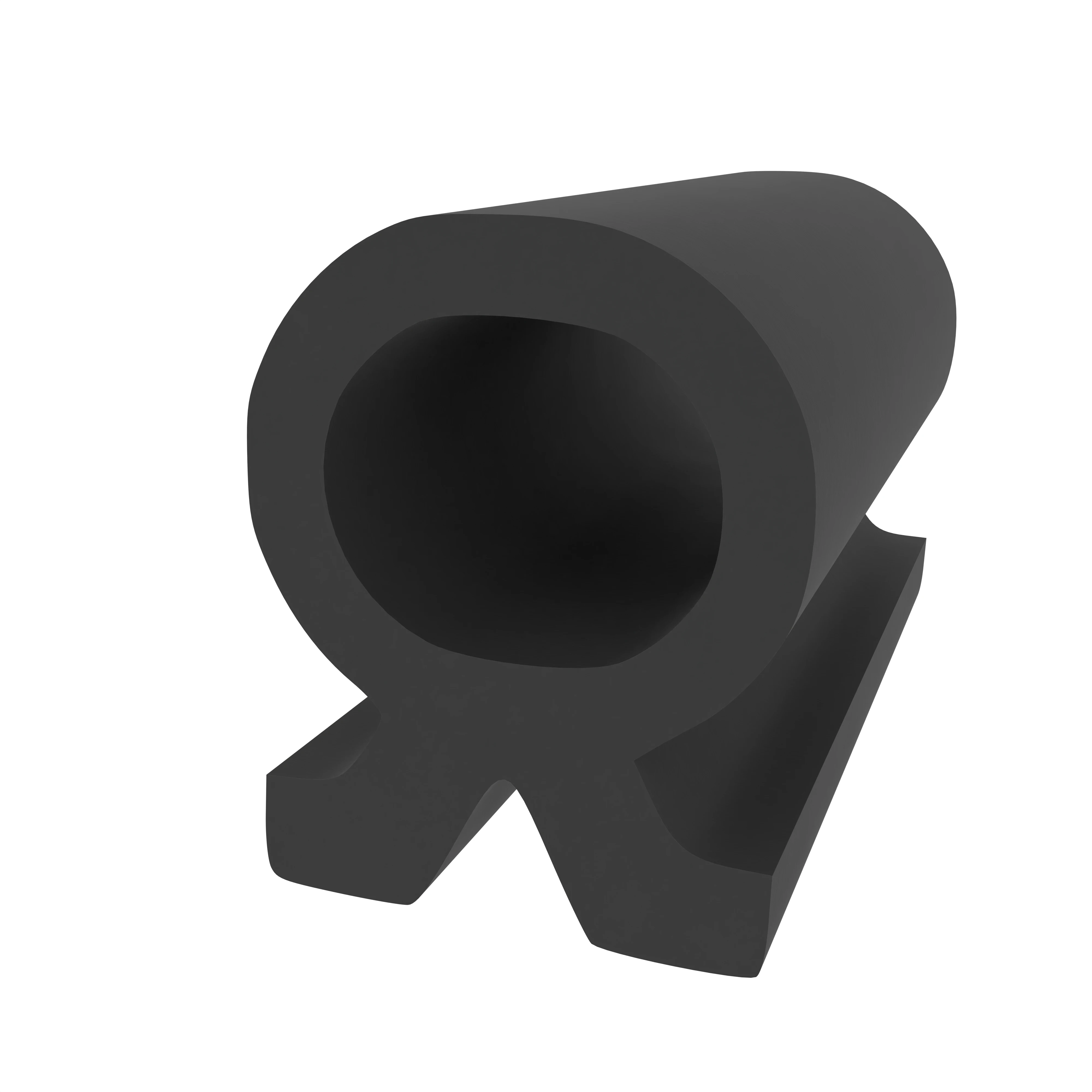 Anschlagdichtung mit Schlauch | 10 mm Höhe | Farbe: schwarz 