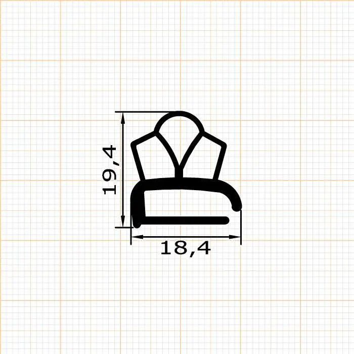 Zum Schrauben - Kühlschrankdichtungsrahmen | Höhe: 19,4 mm | Farbe: grau