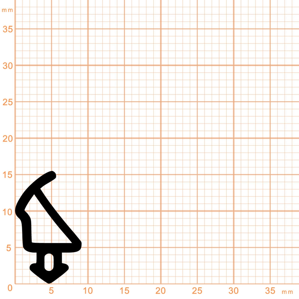 Lippendichtungen - Anschlagdichtung mit Schlauch für VEKA Fenster | 15,5 mm Höhe | Farbe: schwarz