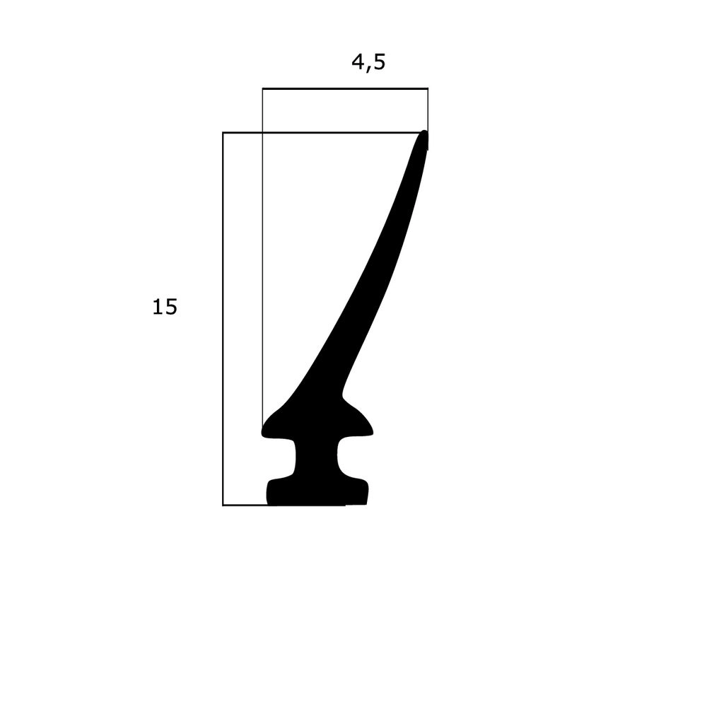 Mitteldichtungen - Mitteldichtung für Metall- und Alufenster | 15 mm Höhe | Farbe: schwarz