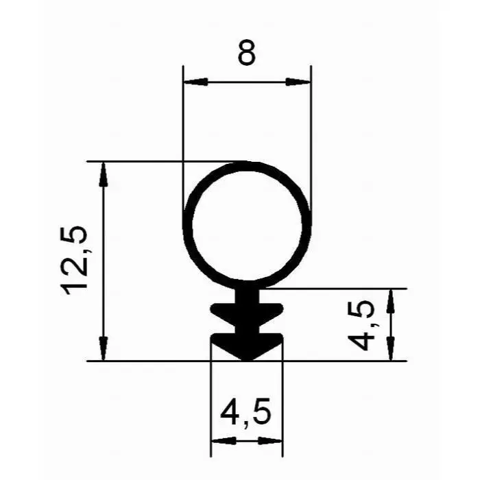 Schlauchdichtung für Holzfenster und -türen | 8 mm Durchmesser | Farbe: schwarz