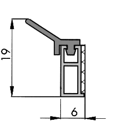Anpressdichtungen - Befestigungsschiene mit Anpressdichtung | 2000 mm Länge | Farbe: weiß