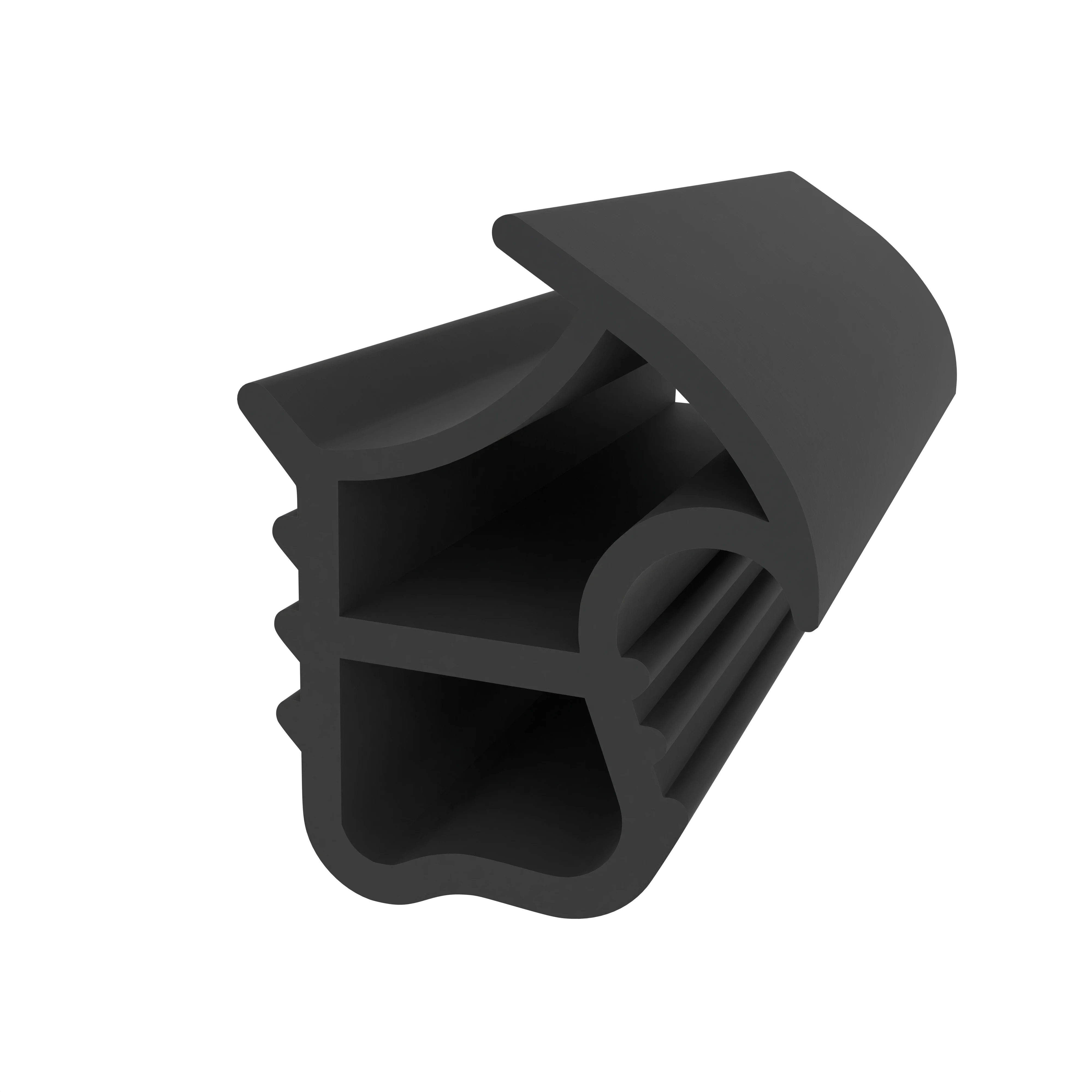 Stahlzargendichtung für senkrechte Nut | 20 mm Höhe | Farbe: schwarz