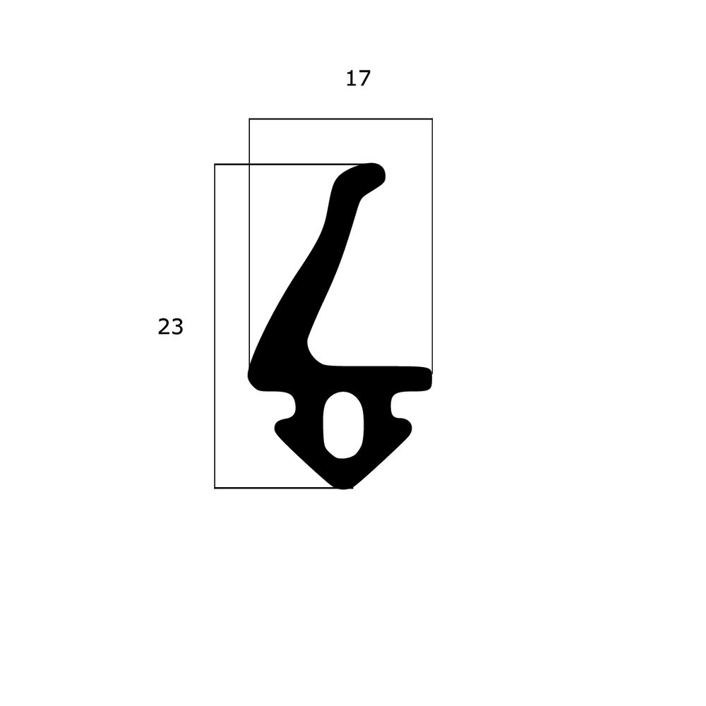 Mitteldichtungen - Mitteldichtung für Metallfenster | 23 mm Höhe | Farbe: schwarz