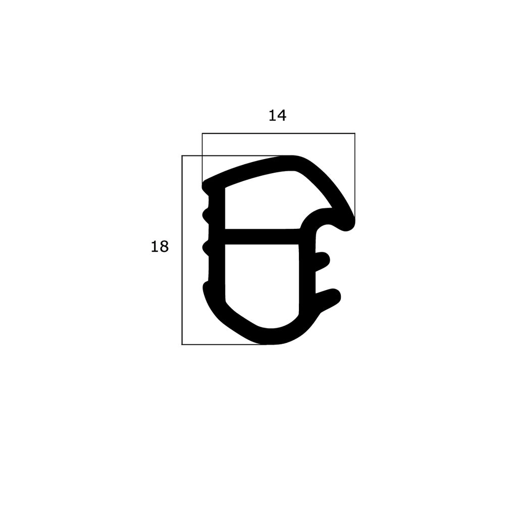 Türrahmen Dichtung - Stahlzargendichtung für Metallzargen | 18 mm Höhe | Farbe: braun