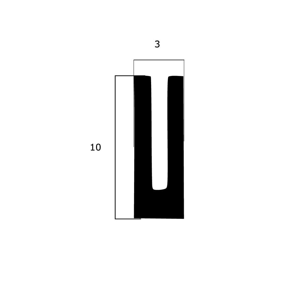 Kantenschutz - Kantenschutzprofil | Höhe: 10 mm | Farbe: schwarz