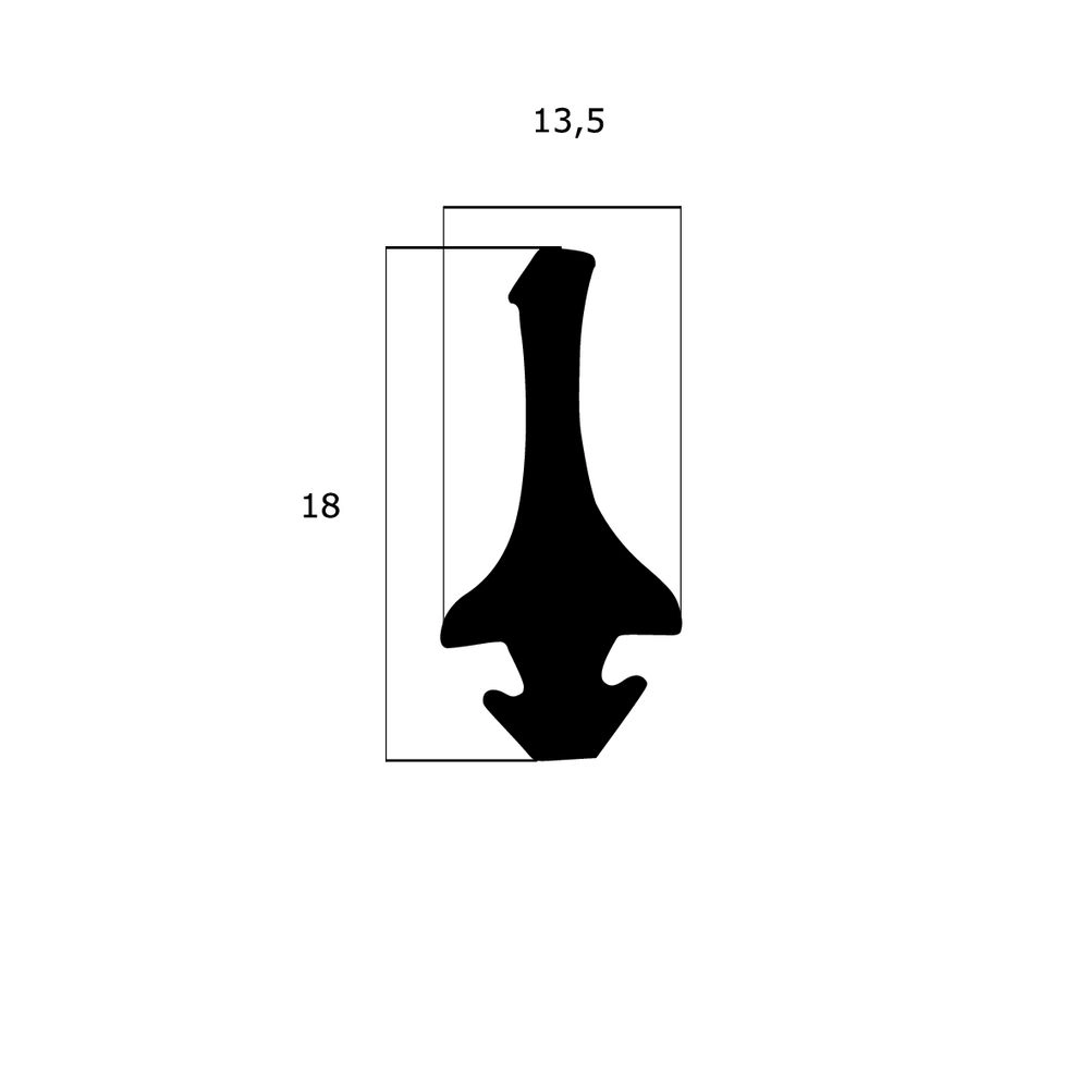 Mitteldichtungen - Mitteldichtung für Metall- und Alufenster | 18 mm Höhe | Farbe: schwarz
