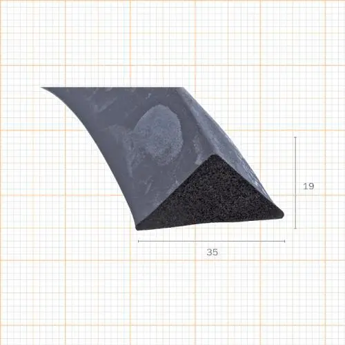 Restaurierungsmaterial - Dichtungsprofil für Bootsluken | Höhe: 19 mm | Farbe: schwarz