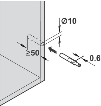 Zubehör Möbeltüren - Blum Druckschnäpper für Öffnungsunterstützung | Tip-On Kurzversion | Farbe: platingrau
