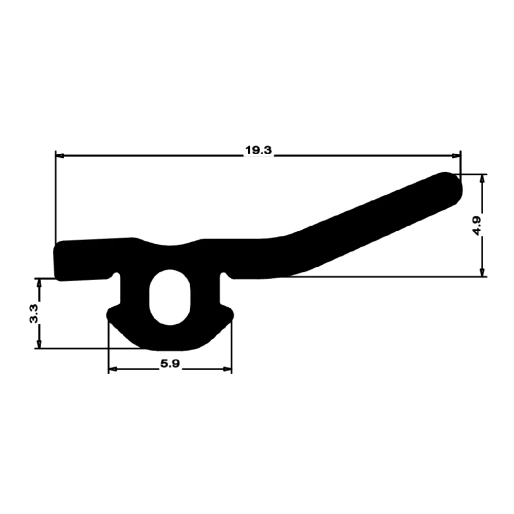 Anschlagdichtung für seitlichen Anschlag | 8 mm Höhe | Farbe: schwarz
