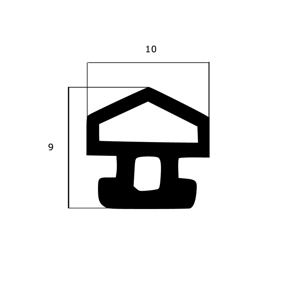 Schlauchdichtungen - Schlauchdichtung für Tore und Systemtüren | 9 mm Höhe | Farbe: grau