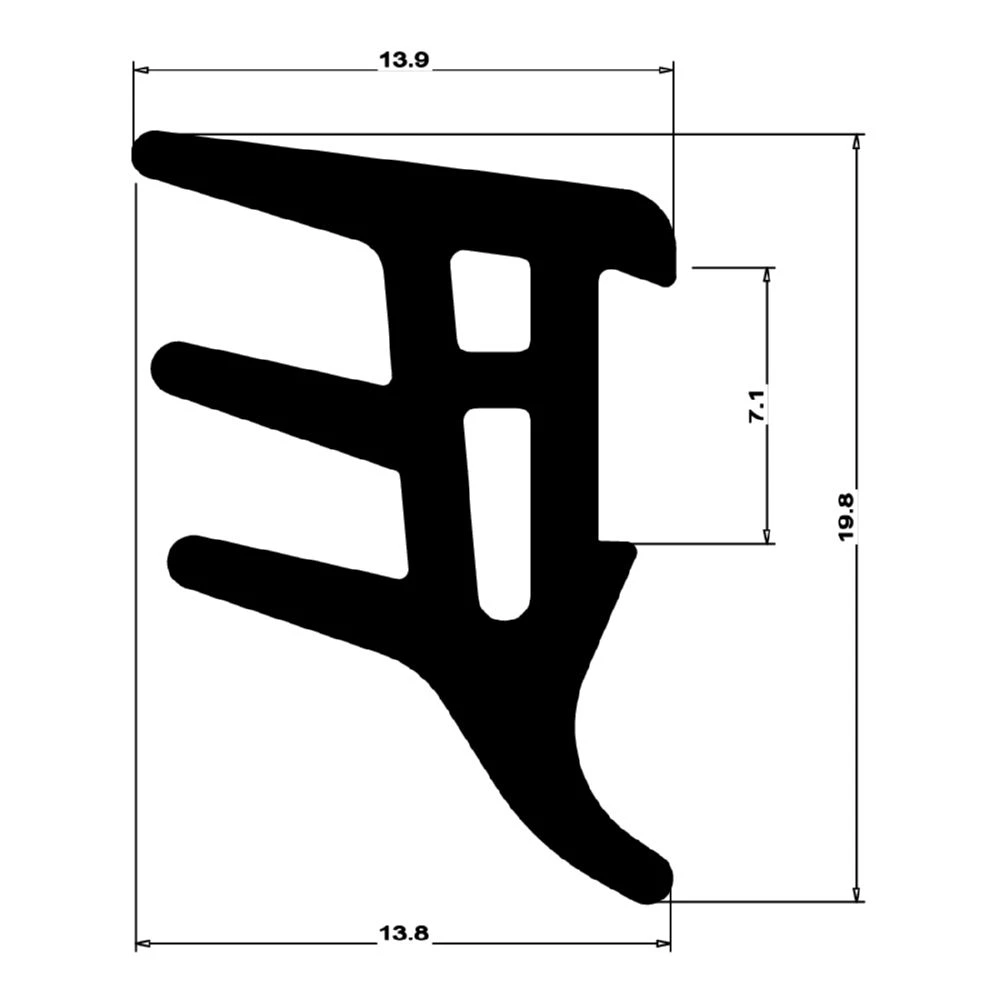 Verglasungsdichtung für Fenster | 12 mm Breite | Farbe: schwarz