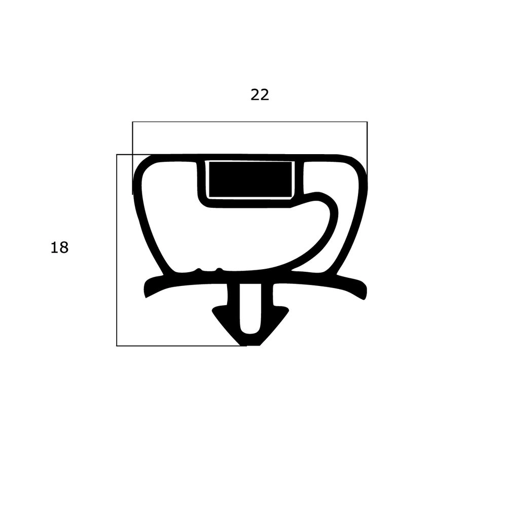 Kühlschrankdichtungen - Kühlschrankdichtungsrahmen | Höhe: 18 mm | Farbe: weiß