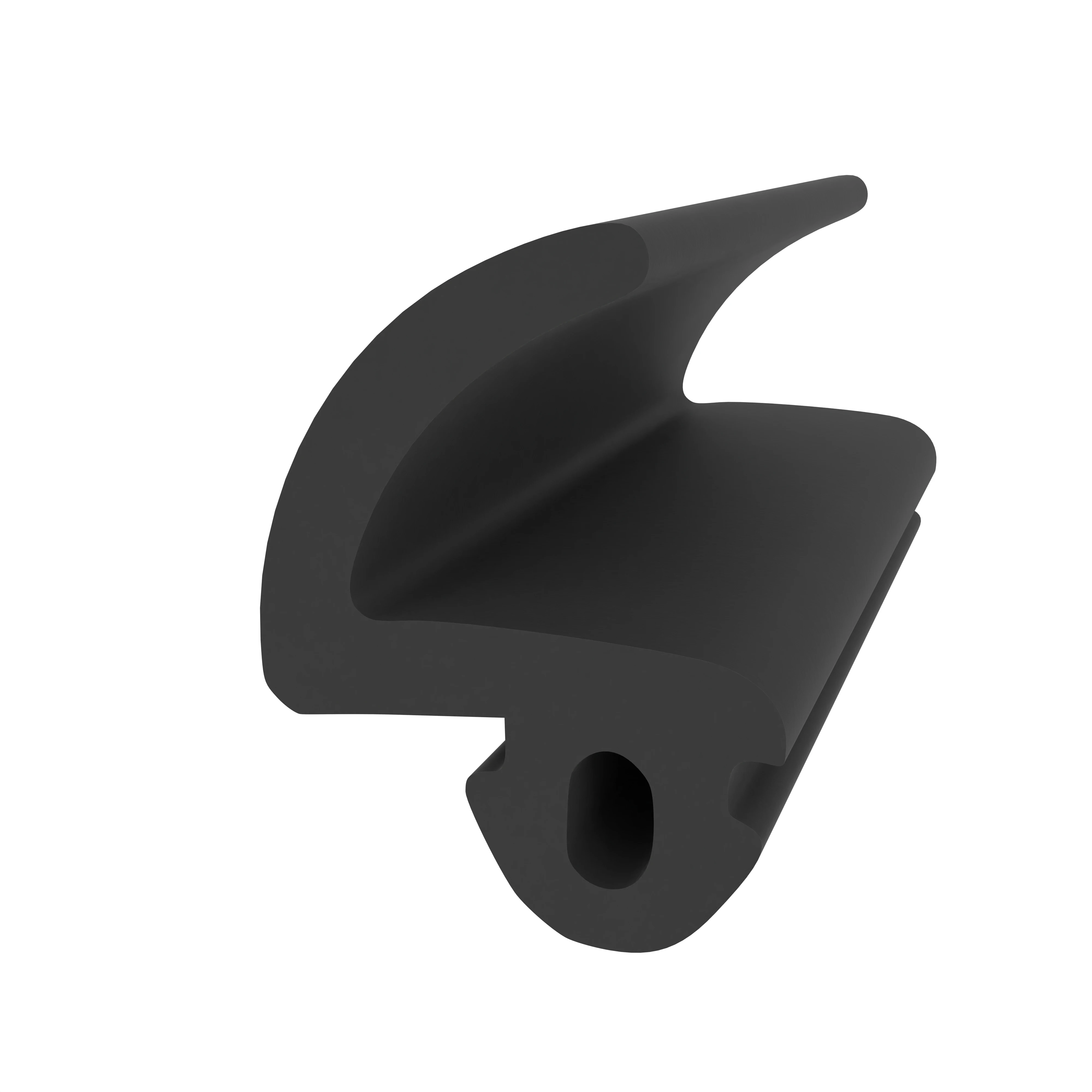 Anschlagdichtung mit Lippe und profiliertem Fuß | 11 mm Höhe | Farbe: schwarz  Anschlagdichtung mit Lippe und profiliertem Fuß | 11 mm Höhe | Farbe: schwarz